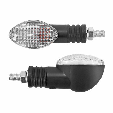 CLIGNOTANT UNIVERSEL REPLAY MINI OVALE A AMPOULE BA9S TRANSPARENT/NOIR (L 75mm / H 28mm / L 38mm) (PAIRE) ** 3700948114469