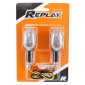CLIGNOTANT UNIVERSEL REPLAY MINI OVALE A AMPOULE BA9S TRANSPARENT/NOIR (L 75mm / H 28mm / L 38mm) (PAIRE) ** 3700948114469