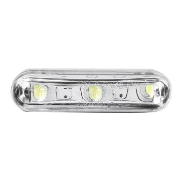 ECLAIRAGE DE PLAQUE IMMATRICULATION REPLAY MINI 3 LEDS TRANSPARENT/NOIR AVEC EQUERRE DE FIXATION (L 40mm / H 10mm / L 18mm) (HOMOLOGUE CE) 3700948033838