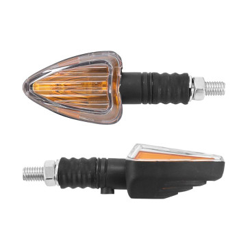 CLIGNOTANT UNIVERSEL REPLAY MINI TRIANGLE A AMPOULE BA9S TRANSPARENT/NOIR (L 82mm / H 37mm / L 28mm) (PAIRE) ** 3700948032725