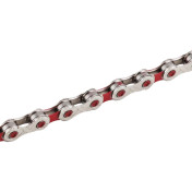 CHAINE VELO 11V. ROUTE/VTT NEWTON KMC ARGENT/ROUGE 116 MAILLONS COMPATIBLE SHIMANO/SRAM 3700948083789