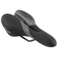SADDLE- DDK FOR URBAN BIKE GO FREE "FOR MEN" BLACK /SILVER PATTERN 276x155mm -STEEL RAIL - BLACK - ERGO HOLE. 3700948075579