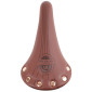 SADDLE- NEWTON FOR ROAD BIKE VINTAGE - LIGHT BROWN WITH RIVETS - 278x155mm -STEEL RAIL- 3700948075661