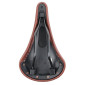 SADDLE- NEWTON FOR ROAD BIKE VINTAGE - LIGHT BROWN WITH RIVETS - 278x155mm -STEEL RAIL- 3700948075661
