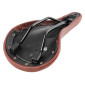 SADDLE- NEWTON FOR ROAD BIKE VINTAGE - LIGHT BROWN WITH RIVETS - 278x155mm -STEEL RAIL- 3700948075661