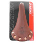 SADDLE- NEWTON FOR ROAD BIKE VINTAGE - LIGHT BROWN WITH RIVETS - 278x155mm -STEEL RAIL- 3700948075661