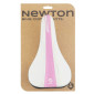 SADDLE- DDK FOR CHILDREN MISSION WHITE / PINK/SILVER PATTERN 240x160mm -STEEL RAIL - BLACK 3700948075623