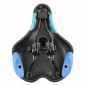 SADDLE- DDK FOR CHILDREN XRS BLACK / BLUE-WHITE PATTERN 203x145mm -STEEL RAIL - BLACK 3700948075562
