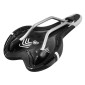 SADDLE- NEWTON FOR ROAD BIKE/MTB KINETIC BLACK / WHITE-BLACK PATTERN 260x140mm -CR-MO RAIL- SILVER 3700948075753