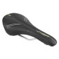 SADDLE- NEWTON FOR ROAD BIKE/MTB CYBER BLACK / JAUNE FLUO -WHITE PATTERN 285x140mm -STEEL RAIL- GREY 3700948102992