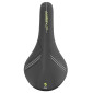 SADDLE- NEWTON FOR ROAD BIKE/MTB CYBER BLACK / JAUNE FLUO -WHITE PATTERN 285x140mm -STEEL RAIL- GREY 3700948102992