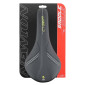 SADDLE- NEWTON FOR ROAD BIKE/MTB CYBER BLACK / JAUNE FLUO -WHITE PATTERN 285x140mm -STEEL RAIL- GREY 3700948102992