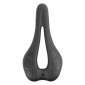 SELLE NEWTON ROUTE/VTT NOIR CONFORT AVEC TROU CENTRAL 269x140mm RAIL ACIER NOIR 3700948278376
