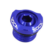 BOUCHON D'HUILE 50 A BOITE VOCA EVO V2 MINARELLI 50 AM6/RIEJU 50 MRT, SMX/YAMAHA 50 TZR, DTR/PEUGEOT 50 XPS, XR6/BETA 50 RR/SHERCO 50 SM-R, SE-R ALU CNC BLEU 3700948290941