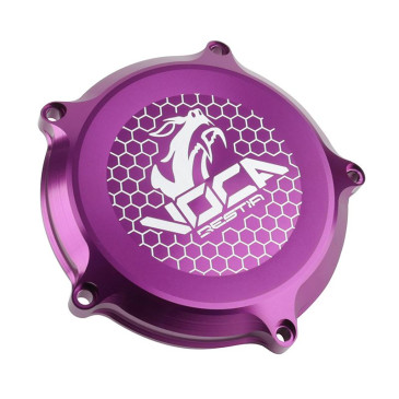 COUVERCLE EMBRAYAGE 50 A BOITE VOCA RACING POUR MINARELLI 50 AM6 / RIEJU 50 MRT / BETA 50 RR / SHERCO 50 SM-R, SE-R ALU CNC VIOLET 3700948309513