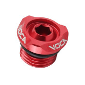 BOUCHON D'HUILE 50 A BOITE VOCA EVO V2 POUR DERBI 50 SENDA, GPR (MOTEUR EURO 2, 3, 4) ALU CNC ROUGE 3700948309704