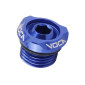 BOUCHON D'HUILE 50 A BOITE VOCA EVO V2 POUR DERBI 50 SENDA, GPR (MOTEUR EURO 2, 3, 4) ALU CNC BLEU 3700948309711