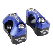 PONTET DE GUIDON UNIVERSEL VOCA HB28 V2 ALU CNC ADAPTATEUR DIAM 28,6mm NOIR/BLEU (ENTRAXE FIXATION 32,20 A 34,80mm) (PAIRE) 3700948309773