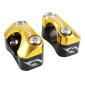 PONTET DE GUIDON UNIVERSEL VOCA HB28 V2 ALU CNC ADAPTATEUR DIAM 28,6mm NOIR/OR (ENTRAXE FIXATION 32,20 A 34,80mm) (PAIRE) 3700948309780