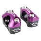 PONTET DE GUIDON UNIVERSEL VOCA HB28 V2 ALU CNC ADAPTATEUR DIAM 28,6mm NOIR/VIOLET (ENTRAXE FIXATION 32,20 A 34,80mm) (PAIRE) 3700948309797