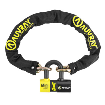 ANTIVOL A CHAINE AUVRAY XTREM 1.00M MAILLON DIAM 13.5mm AVEC U XTREM MINI ALERT 44x66mm (DIAM 16mm ALARME SONORE 120 dB) (CLASSE SRA CHAINE + U) 3700807710245