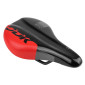 SADDLE- NEWTON FOR CHILDREN RAV BLACK / RED PATTERN 210x130mm -STEEL RAIL - BLACK-WITH ERGO HOLE 3700948102923