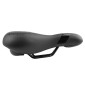 SELLE NEWTON CITY ERGONOMIC ELASTOMERE HOMME MODERATE NOIR A MEMOIRE DE FORME AVEC TROU CENTRAL 260x185mm 3700948117149