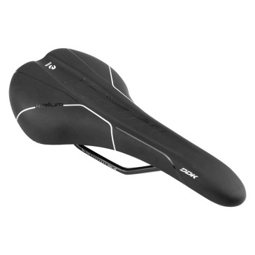 SADDLE - NEWTON FOR ROAD BIKE / MTB - KALLUM BLACK/SILVER LINE - 281x140mm - STEEL RAIL 3700948209172