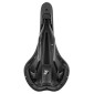 SADDLE - NEWTON FOR ROAD BIKE / MTB - KALLUM BLACK/SILVER LINE - 281x140mm - STEEL RAIL 3700948209172