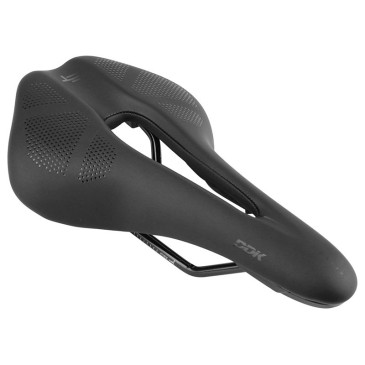 SELLE NEWTON ROUTE/VTT NOIR CONFORT AVEC TROU CENTRAL 258x157mm RAIL ACIER NOIR 3700948278352