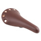SADDLE- DDK FOR ROAD BIKE VINTAGE - BROWN WITH RIVETS -STEEL RAIL- 263x148mm 3700948083260