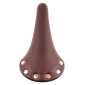 SADDLE- DDK FOR ROAD BIKE VINTAGE - BROWN WITH RIVETS -STEEL RAIL- 263x148mm 3700948083260