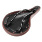 SADDLE- DDK FOR ROAD BIKE VINTAGE - BROWN WITH RIVETS -STEEL RAIL- 263x148mm 3700948083260