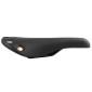 SADDLE- DDK FOR ROAD BIKE VINTAGE - BLACK WITH RIVETS - STEEL RAIL- 263x148mm 3700948083277