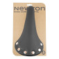 SADDLE- DDK FOR ROAD BIKE VINTAGE - BLACK WITH RIVETS - STEEL RAIL- 263x148mm 3700948083277