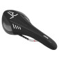 SADDLE- DDK FOR ROAD BIKE/MTB ARIO BLACK / WHITE-GREY PATTERN 285x136mm -CR-MO RAIL- GREY 3700948075685