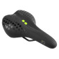 SADDLE- NEWTON FOR URBAN BIKE - ATHLETIC CONFORT DENSITY LINE "UNISEX" BLACK+ GREEN/GREY PATTERN- 270x175mm -BLACK STEEL RAIL 3700948075739
