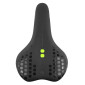 SADDLE- NEWTON FOR URBAN BIKE - ATHLETIC CONFORT DENSITY LINE "UNISEX" BLACK+ GREEN/GREY PATTERN- 270x175mm -BLACK STEEL RAIL 3700948075739