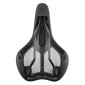SADDLE- NEWTON FOR URBAN BIKE - ATHLETIC CONFORT DENSITY LINE "UNISEX" BLACK+ GREEN/GREY PATTERN- 270x175mm -BLACK STEEL RAIL 3700948075739