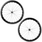 ROUES GRAVEL / ROUTE DISQUE 700 FIR FC 50 PRO CENTERLOCK CARBONE NOIR CASSETTE SRAM XDR 12V AXE TRAVERSANT 12/100 ET 12/142 HAUTEUR/PROFIL 46/50 mm (PAIRE) - TUBELESS READY 8013271363097