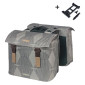 SACOCHE ARRIERE VELO DOUBLE BASIL ELEGANCE 40L TAUPE FIXATION VELCROS SUR PORTE BAGAGE (36x32x16 cm) COMPATIBLE SYSTEME MIK 2.0 (COMPATIBLE AVEC 211726 INCLUS) 8715019184000