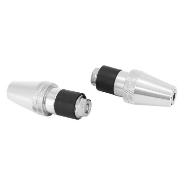 EMBOUT DE GUIDON REPLAY CONIQUE MOLETE ARGENT POLI DIAM 17 mm (PAIRE) 3700948034217