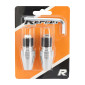 EMBOUT DE GUIDON REPLAY CONIQUE MOLETE ARGENT POLI DIAM 17 mm (PAIRE) 3700948034217