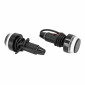BAR ENDS - AVOC WITH LEDS - ALIMINIUM CONE - TRANSPARENT/BLACK (6 LEDS ORANGE) (PAIRE) 3700948167328