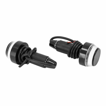 BAR ENDS - AVOC WITH LEDS - ALIMINIUM CONE - TRANSPARENT/BLACK (6 LEDS ORANGE) (PAIRE) 3700948167328
