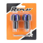 EMBOUT DE GUIDON REPLAY ROLLER NOIR/BLEU DIAM 17 mm (PAIRE) 3700948034279