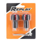EMBOUT DE GUIDON REPLAY ROLLER NOIR/ROUGE DIAM 17 mm (PAIRE) 3700948034293