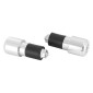 EMBOUT DE GUIDON REPLAY CYLINDRIQUE ARGENT POLI DIAM 17 mm (PAIRE) 3700948034231