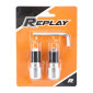 EMBOUT DE GUIDON REPLAY CYLINDRIQUE ARGENT POLI DIAM 17 mm (PAIRE) 3700948034231