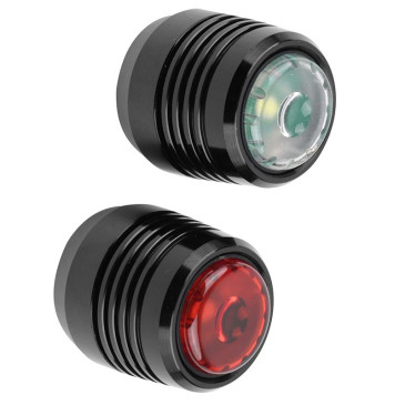 ECLAIRAGE VELO USB KIT NEWTON 22B SUR CINTRE/TIGE DE SELLE LEDS NOIR (LIVRE AVEC FIXATIONS) - RECHARGEABLE USB (AVANT 38LUMENS ET ARRIERE 15LUMENS) 3700948228302